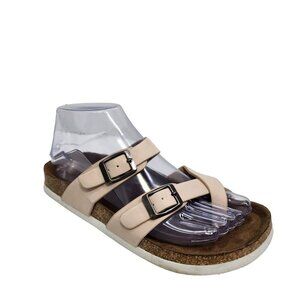 Aeropostale Criss‎ Cross Cork Sandals Women's Size 6 Light Pink/Tan